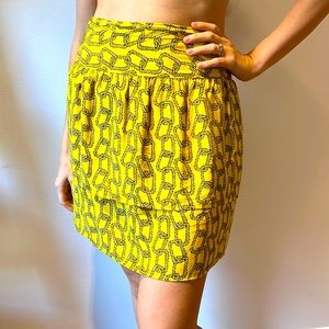 Leona 100% Silk Mini Chain Print Skirt